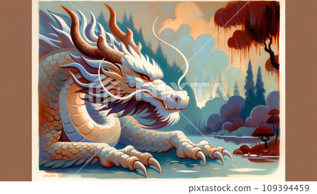 New Year's card design for the Year of the Dragon New Year's card design for the Year of the Dragon 109394459