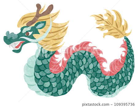 Dragon illustration 2024 New Year's card material 109395736