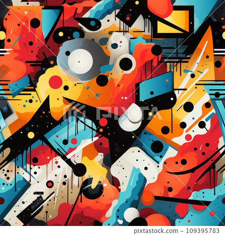 Seamless pattern with abstract geometric elements. Seamless pattern with abstract geometric elements. 109395783