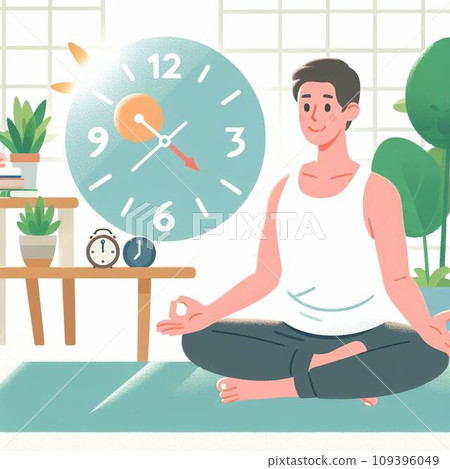 男人在網上做瑜伽 109396049