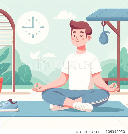 一個男人在伸展身體 109396050