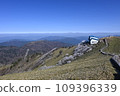 Mountain hut on an early winter morning 109396339