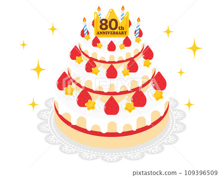 80th anniversary whole cake 109396509