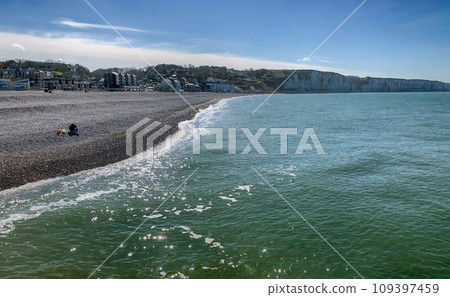 Seaside Solitude: Fecamps Pebble Beach Panorama Seaside Solitude: Fecamps Pebble Beach Panorama 109397459