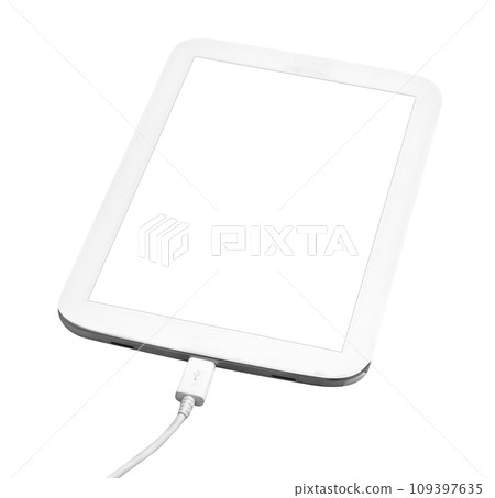 tablet computer with black screen isolated on white background ,include clipping path 109397635