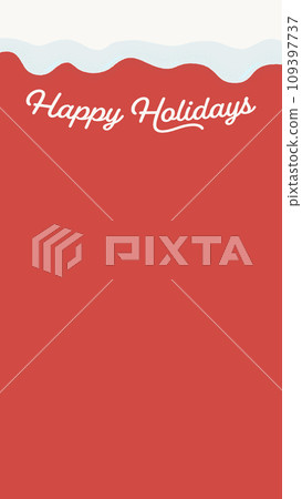 紅色背景上的節日快樂文字與聖誕節圖像-假日季節背景材料 109397737