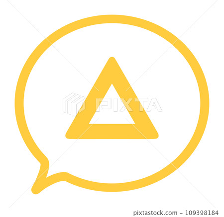 Simple yellow triangle mark and speech bubble Simple yellow triangle mark and speech bubble 109398184