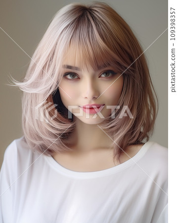 Bob hair model (specialized in hair texture) Bob hair model (specialized in hair texture) 109398357