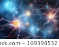 Close up of neurons, the work of the human brain 109398532