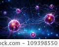 Neuron close-up view, signal in the neural network 109398550