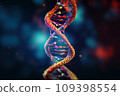 Dna molecule on dark background, biochemistry, biotechnology, science 109398554
