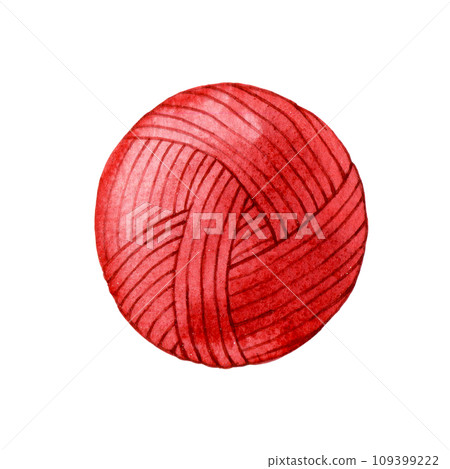 watercolor drawing, ball of wool for knitting, crocheting, needlework. watercolor drawing, ball of wool for knitting, crocheting, needlework. 109399222