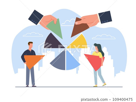 Private equity and personal investment funds and asset ownership. Family budget. planning analyzing income and payment. Money organization Cartoon flat isolated vector financial concept 109400475