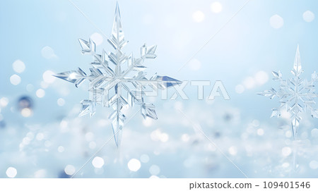 Cristal snowflakes on snow Cristal snowflakes on snow 109401546