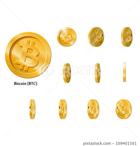 Gold Rotate Bitcoin Frames animation 109401581
