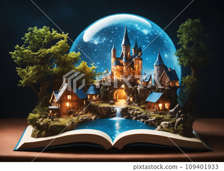 Enchanting kingdom in book pages 109401933
