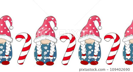 Cartoon Christmas and New Year seamless border Cartoon Christmas and New Year seamless border 109402690