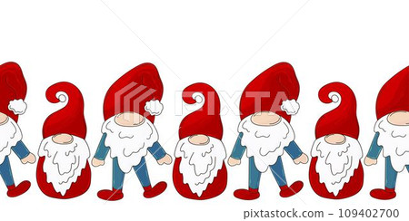 Cartoon Christmas and New Year seamless border 109402700