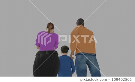 家庭CG人物3人父母與孩子 家庭CG人物3人父母與孩子 109402805