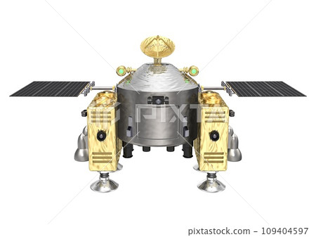 Space, celestial bodies, planets, satellites, etc. probes single white background (3DCG image) 109404597
