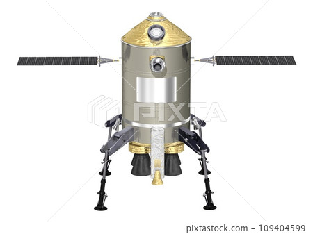 Space, celestial bodies, planets, satellites, etc. probes single white background (3DCG image) 109404599