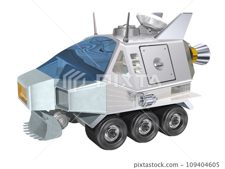 Space, celestial bodies, unknown planets, satellites, and other rovers, single white background (3DCG image) 109404605