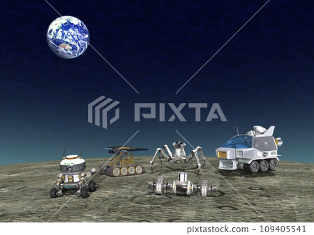 日本等國的探索機器人與漫遊車登陸月球(3DCG影像) 日本等國的探索機器人與漫遊車登陸月球(3DCG影像) 109405541