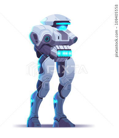 cute robot cyborg modern robotic character standing pose artificial intelligence technology concept cute robot cyborg modern robotic character standing pose artificial intelligence technology concept 109405558