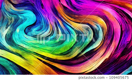 Colorful abstract pattern with undulations that resemble tree rings 109405675