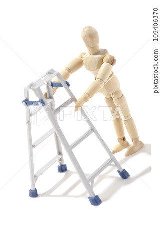 Shooting a situation where you work using a stepladder against a white background 109406370