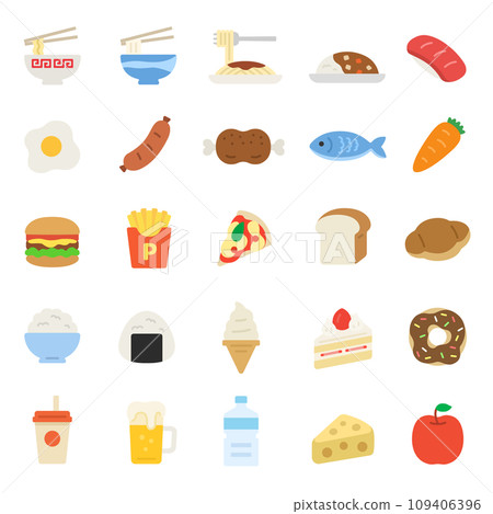 Illustration set of food icons 109406396
