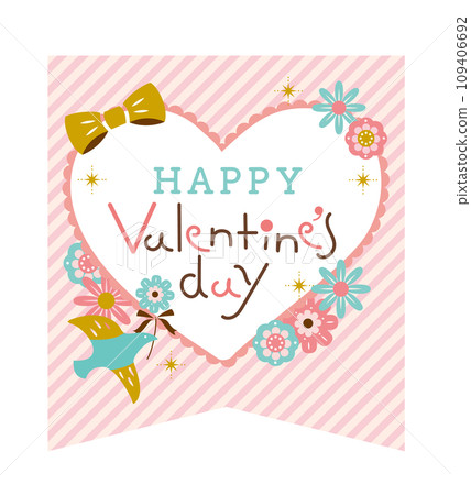 情人節標題與鳥和花 情人節標題與鳥和花 109406692