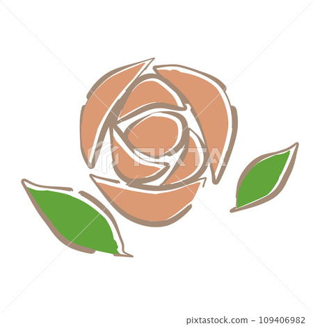 Red rose simple icon with soft line drawing touch Red rose simple icon with soft line drawing touch 109406982