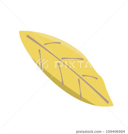 細長的黃葉插圖-秋葉的圖像 109406984