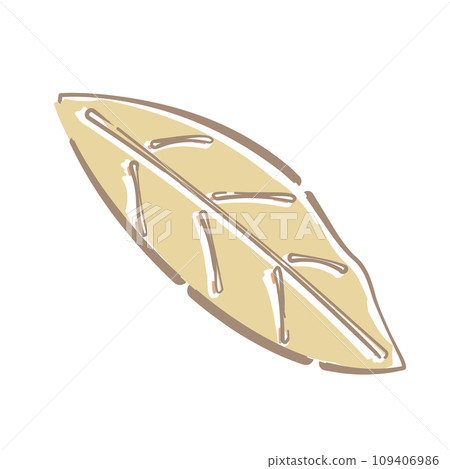 帶有柔和線條畫感的細長淺棕色葉子的插圖 109406986