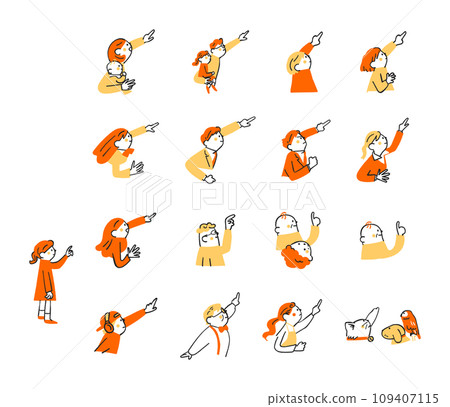 按或點選播放按鈕的人設定插圖素材 109407115