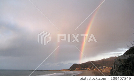 Double rainbow over the Mase coast 109407849