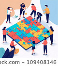 people assembling puzzles 109408146