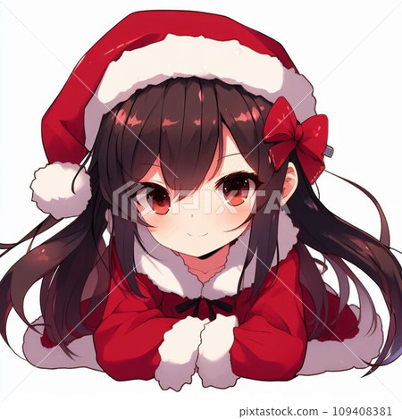 戴著聖誕老人帽子的女孩 109408381