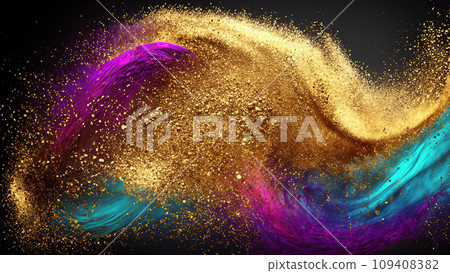 gold particle wave pattern 109408382