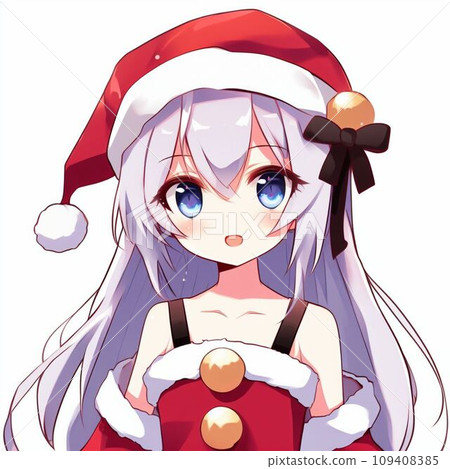 穿著聖誕老人服裝的女孩 穿著聖誕老人服裝的女孩 109408385