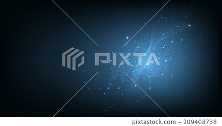 Abstract connection on dark blue background. 109408738