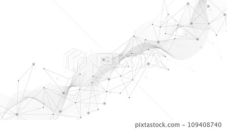 Geometric mesh lines on a white background. 109408740
