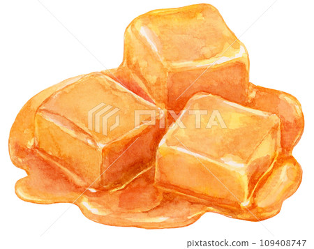 三融化的焦糖水彩插圖 109408747