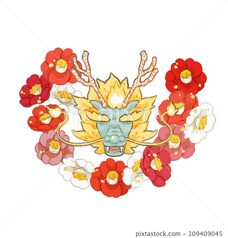 Cute New Year's card illustration for the Year of the Dragon 109409045