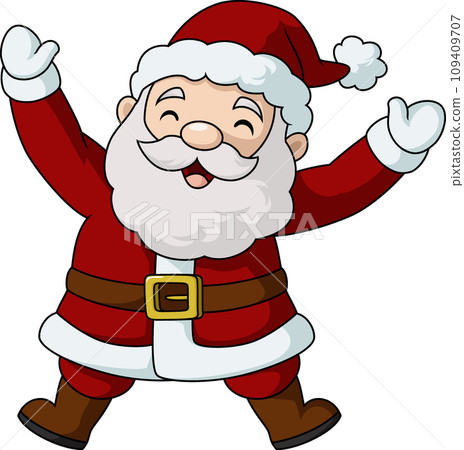 Cute santa claus cartoon on white background 109409707