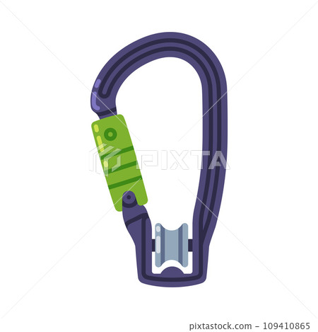 Carabiner or Karabiner as Clip and Shackle Vector Illustration 109410865
