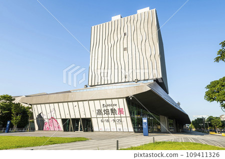 Building view of the Cultural Cube Hall of Taipei Pop Music Center in Taiwan. Building view of the Cultural Cube Hall of Taipei Pop Music Center in Taiwan. 109411326