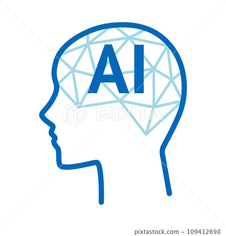 Profile image illustration of thinking AI (Artificial Intelligence) 109412698