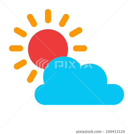 代表天氣、陽光、雲彩、晴天、陰天的顏色樣式圖標 109413120